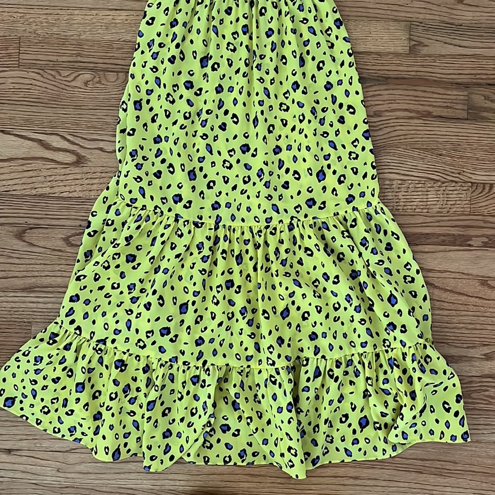 Jade Sky Yellow Black Leopard Animal Print Maxi Dress (Size M) - Picture 7 of 11